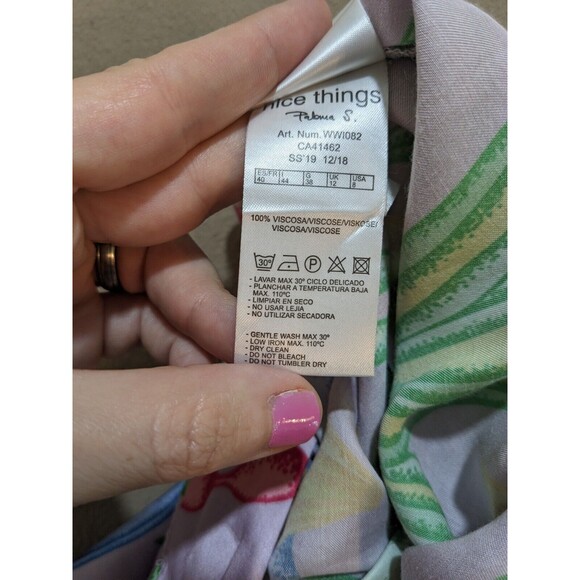 Nice Things by Paloma S. Plant & Cactus Theme Wide Leg Side Zipper Pants Size 8 - Picture 8 of 12